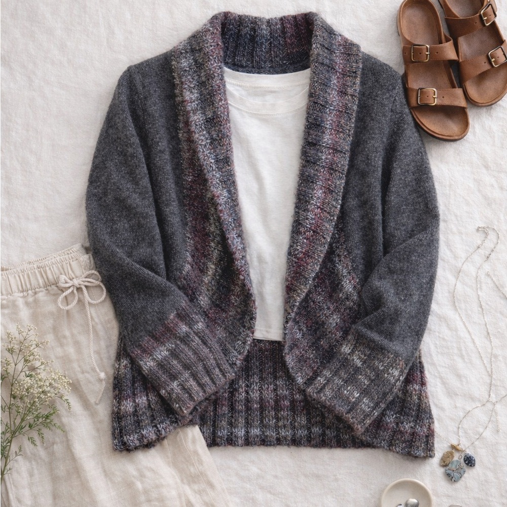 Woolrich‎ Charcoal and Plum Women's Cardigan
